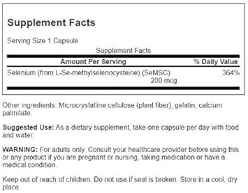 Swanson Semsc Selenium 200 mcg 120 Capsules