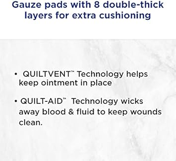 Band-Aid First Aid Large Gauze Pads, 4 x 4 Inch, 10 Count : Health & Household