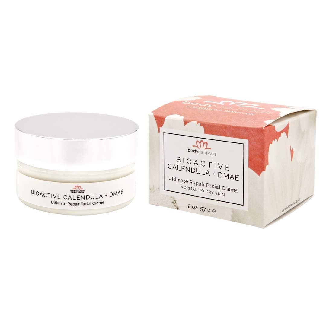 Bioactive Calendula + Dmae Ultimate Repair Face Cream – With Hyaluronic Acid, Rooibos & Rose – Moisturizer For Normal To Dry Skin – Vegan, Non-Gmo, Gluten-Free, Soy-Free – 2 Oz