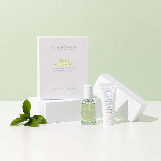 Acell Moisture Kit – Hydrating Serum & Oil-Free Ampoule For Dehydrated Skin, Acell-300 Fluid 30Ml + Moisture Aqua Serum 30Ml