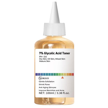 7% Glycolic Acid Exfoliating Toner, Exfoliating Facial Toner, Pore Minimizing Toner, Smooth Skin, Even Tone, Hydrating Formula