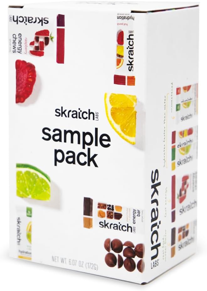 Skratch Labs Sample Pack, Sport Hydration Drink Mix, Sport Energy Chews, Sport Recovery Drink Mix, Anytime Energy Bar, Low Sugar, Gluten Free - Trial Pack