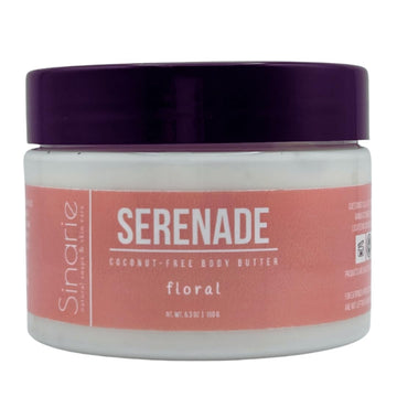 Coconut-Free Body Butter | Luxurious Hydration With Shorea Butter, Evening Primrose Oil, Argan & Moringa Oil | Non-Greasy, Natural Ingredients | For Sensitive Skin (5.3 Oz., Serenade)