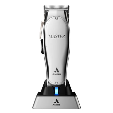 Andis 12660 Professional Master Corded/Cordless Hair Trimmer, Adjustable Carbon Steel Blade Hair Clipper For Close Cutting, Silver