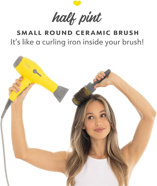 Drybar Ceramic Round Hair Brushes - The Pint Range || Ionic Technology, Ergonomic & Lightweight Handle, Soft-Touch Finish & Thumbgrip || Great For All Hair Types