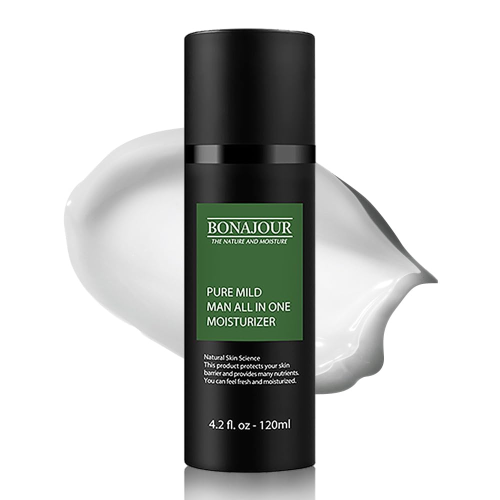 [Bonajour] Vegan Daily All-In-One Moisturizer For Men, Natural & Organic Anti-Aging Face Lotion, Skincare For Men 4.2 Fl. Oz