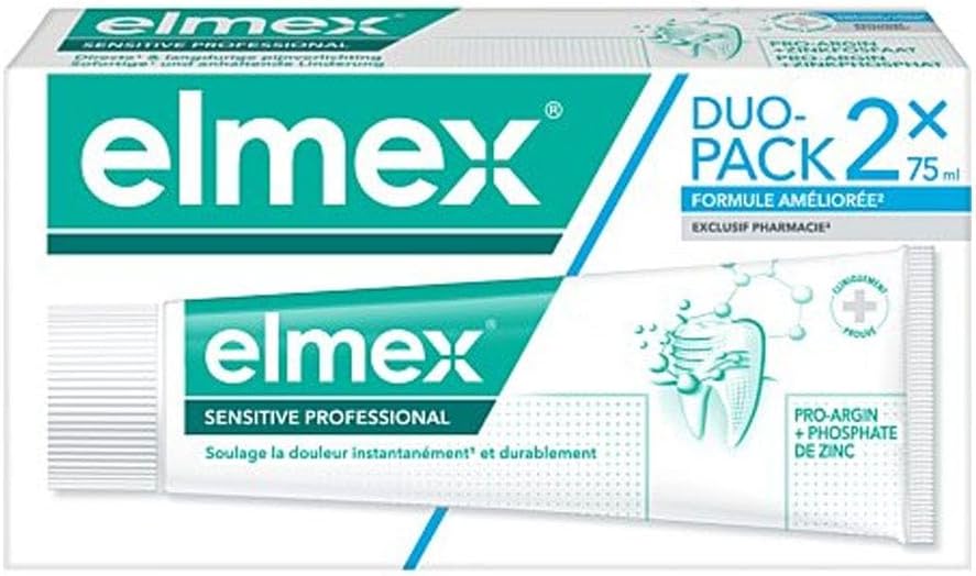 Elmex Sensitive Adult Toothpaste 2 X 75Ml Unflavoured Paste