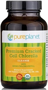 Pure Planet Cracked Cell Chlorella Organic 480 Tb/250Mg
