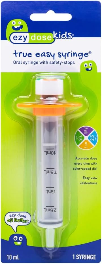 EZY DOSE Kids Baby Oral Syringe & Dispenser, True Easy Design for Liquid Medicine, Easy to Control, 10 mL/2 TSP Color Coded, BPA Free : Everything Else