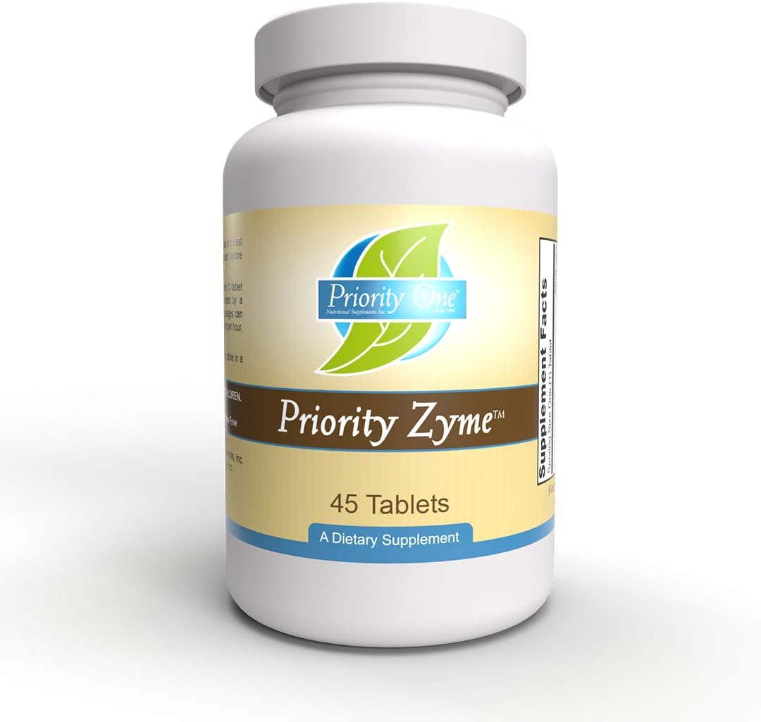 Priority One Vitamins Priority Zyme 45 Tablets - Clinically dosed high Potency proteolytic enzymes - Healthy inflammatory Response Due to Occasional strenuous Exercise