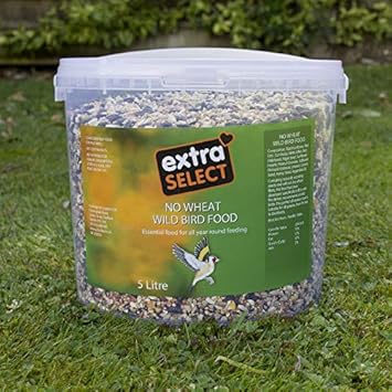 Extra Select No Wheat Wild Bird Food: Wheat Free Bird Seed for All Seasons, mixed Bird Feed - 5L Tub?08NWB5