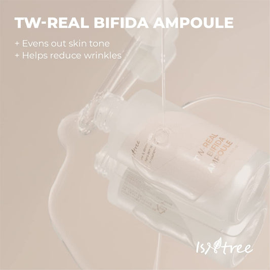 Isntree Tw-Real Bifida Ampoule 50Ml 1.69 Fl.Oz | Skin Elasticity Care | Softens Skin Texture | Tone & Wrinkle Care | Rich Nourishment