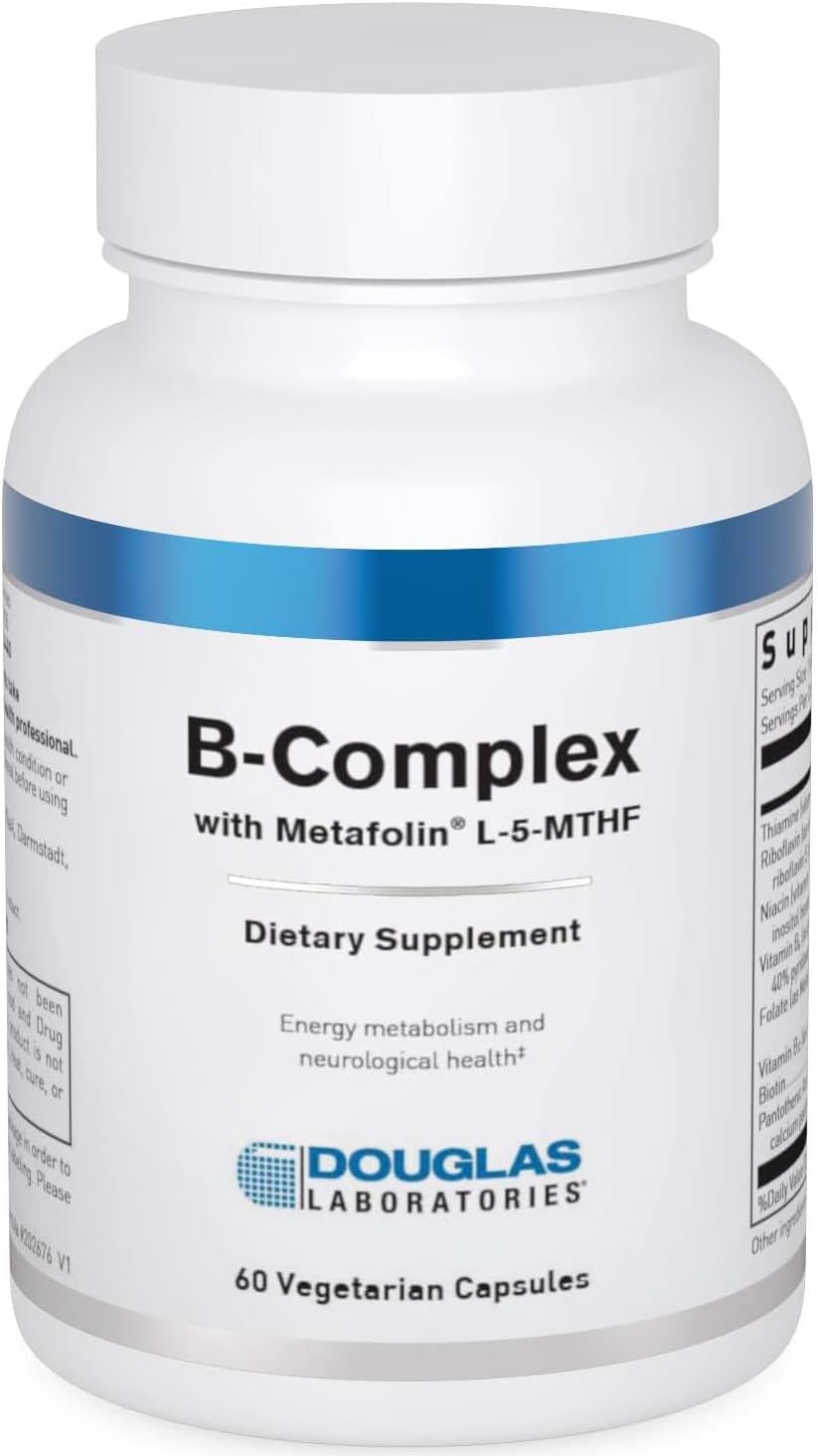 Douglas Laboratories B-Complex With Metafolin - Comprehensive B Vitamin Supplement - Energy & Brain Health Support* - With Folate, Biotin & Thiamin - Non-Gmo - 60 Vegetarian Capsules
