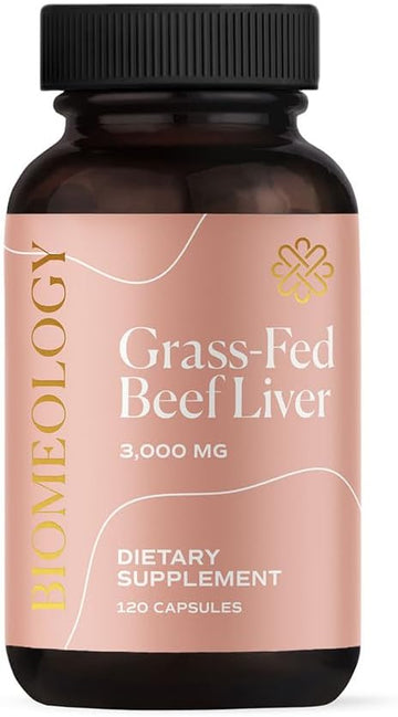 Grass-Fed Beef Liver Capsules (120 Pills, 750mg) from Pasture-Raised Cattle for Wellness & Fertility Support - Rich in B12, CoQ10, B Vitamins & Amino Acids