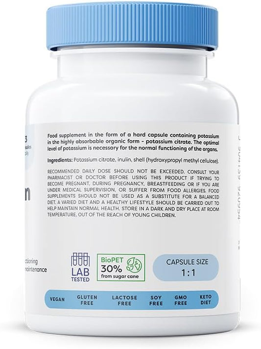 Osavi Potassium 300Mg – 90 Vegan Capsules | Highly Absorbable Potassium Citrate For Nervous System, Muscle Function, And Blood Pressure Support | Clean Label, Vegan Friendly
