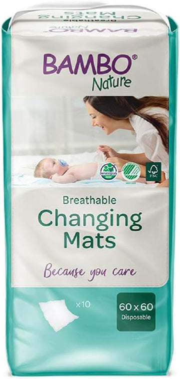 Bambo Nature Changing Mat: Bio-Based, Extra Soft, Ultra Absorbent, And Breathable - 20 Count