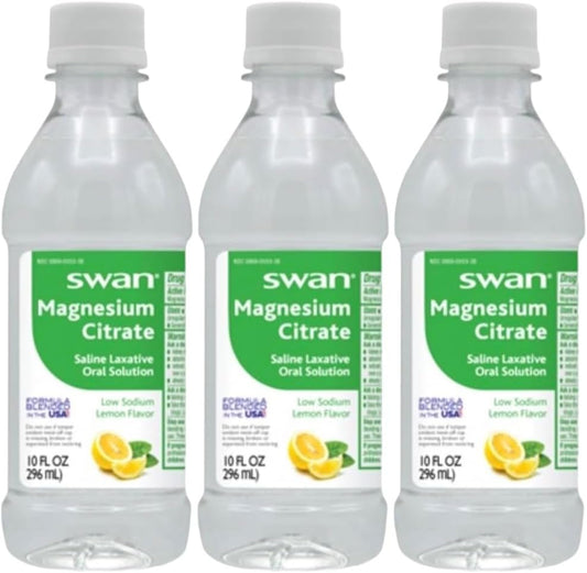 Swan Lemon Magnesium Citrate Oral Solution 10 Oz, (3 Pack) + Deal Dave Card