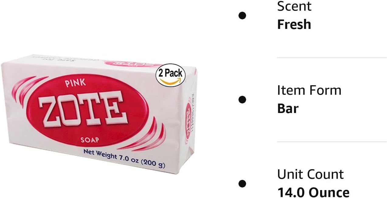 Zote Soap Pink Bar, 14 Ounce, Light & Fresh Scent, Laundry Detergent : Health & Household