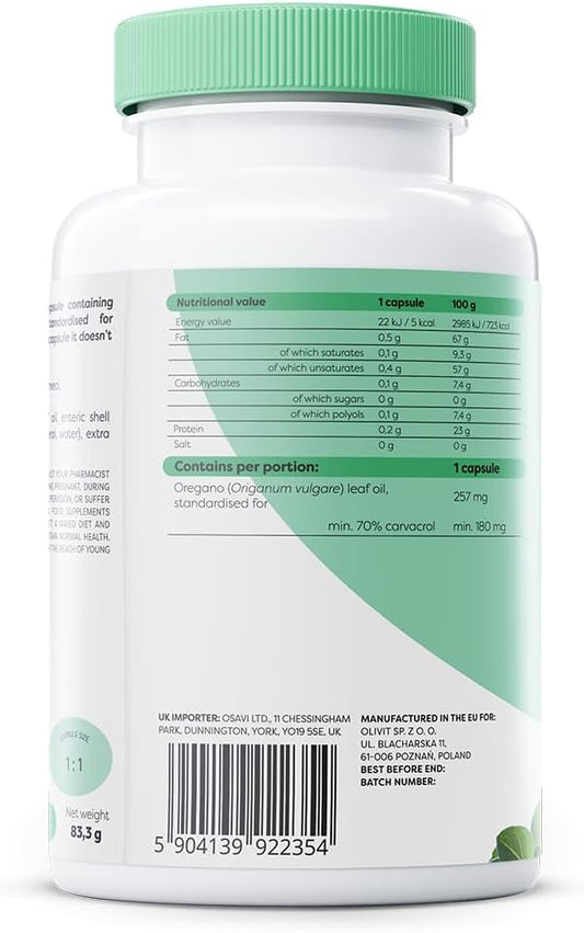 Osavi Oregano Oil – 120 Enteric Softgels | Standardized For 70% Carvacrol | Enteric Capsules To Prevent Stomach Irritation