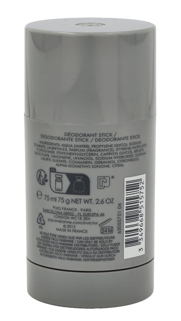 Invictus By Paco Rabanne For Men - 2.5 Oz Deodorant Stick : Beauty & Personal Care