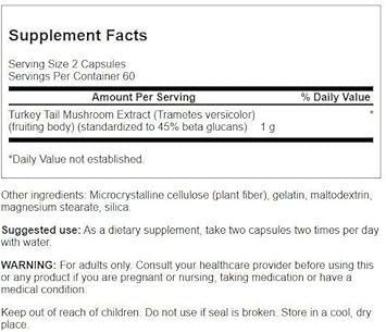 Swanson Turkey Tail Mushroom - Herbal Supplement - Natural Formula - (120 Capsules, 500 Mg) (2 Pack)