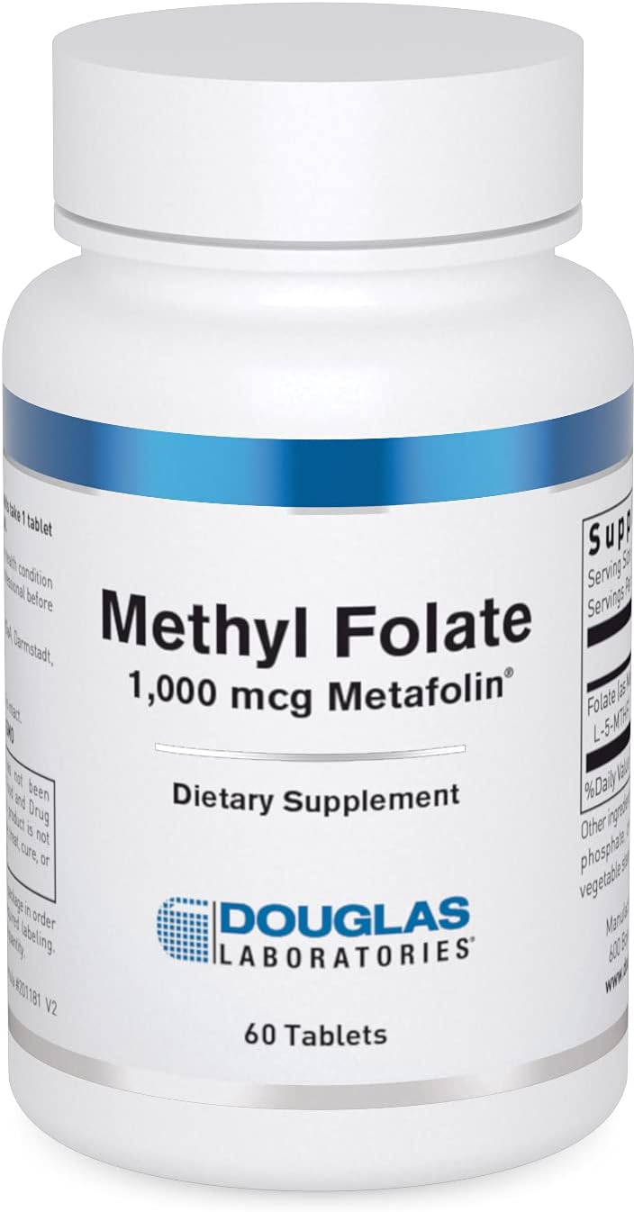 Douglas Laboratories Methyl Folate L-5-Mthf - 1,000 Mcg Metafolin - Vitamin B Folate - Supports Homocysteine Metabolism & Fetal Development* - Non-Gmo - 60 Tablets