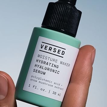 Versed Moisture Maker Hydrating Hyaluronic Serum - Lightweight Face Serum for Dry Skin, Moisturizing Polyglutamic Acid + Snow Mushroom Extract for Soothing, Plumping Hydration Day & Night (1oz) : Beauty & Personal Care