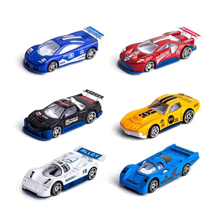 Diecast Mini Racing Car Toy Set – Unbreakable Alloy Cars for Kids, Pack of 6 Multicolor