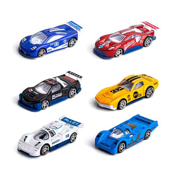 Diecast Mini Racing Car Toy Set – Unbreakable Alloy Cars for Kids, Pack of 6 Multicolor