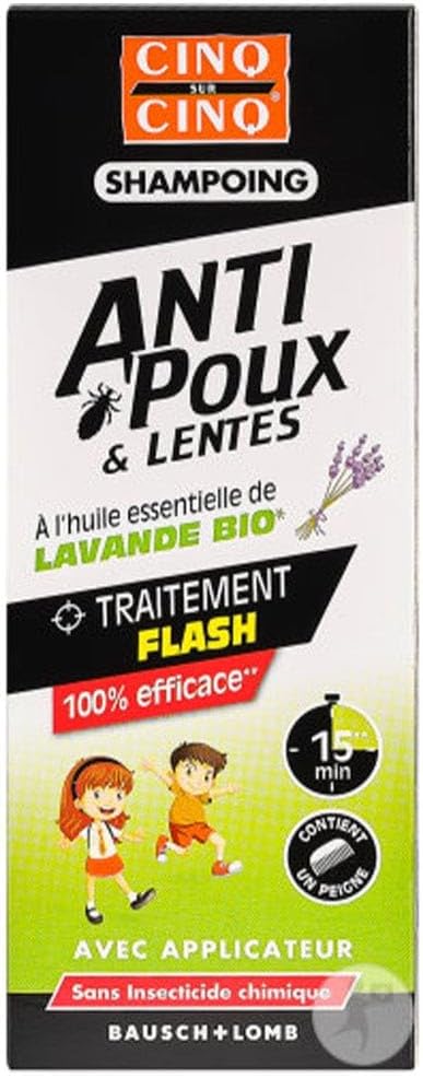 Cinq Sur Cinq Shampooing Anti-Poux Et Lentes À L'Huile Essentielle De Lavande Bio 100Ml