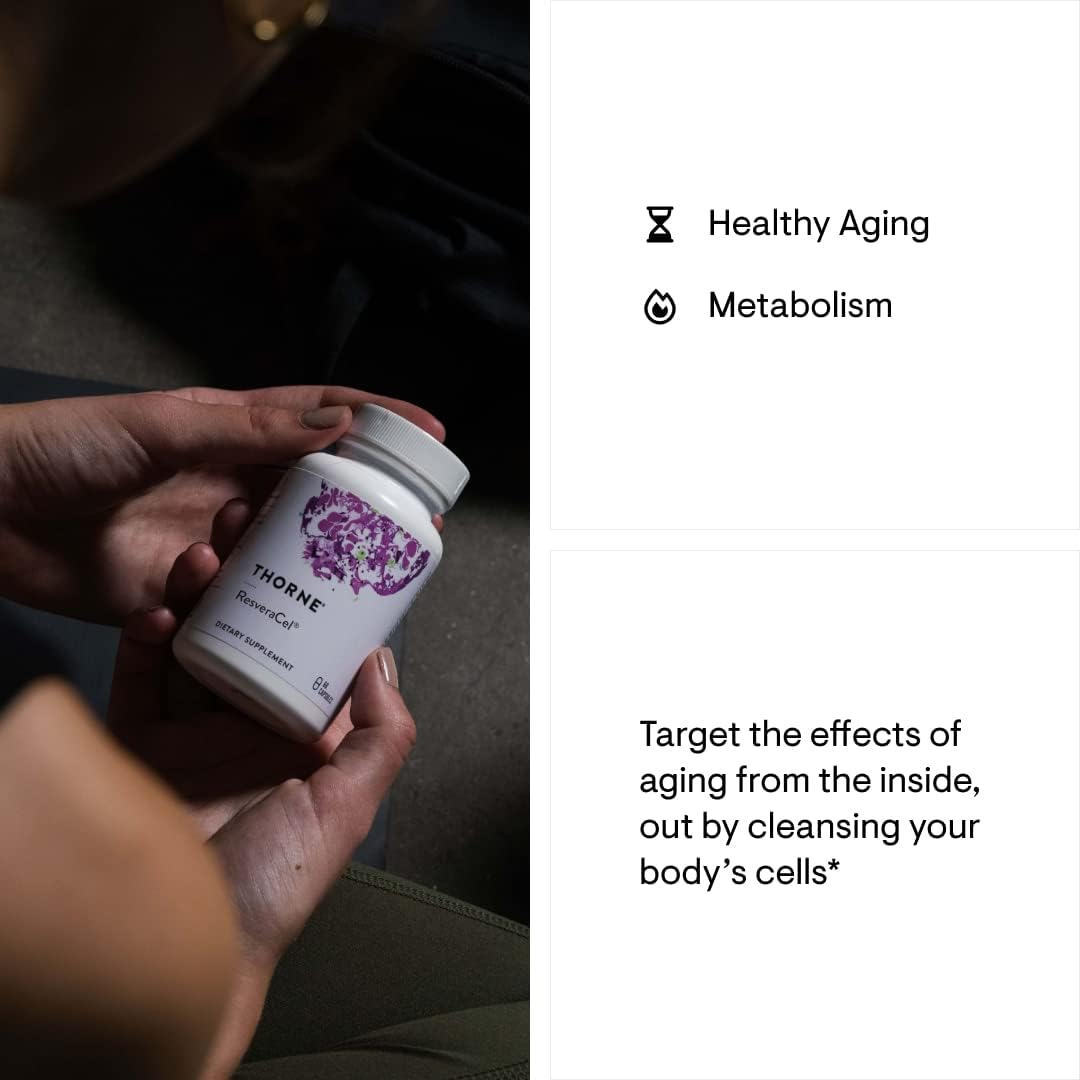 Thorne Resveracel (60 Capsules) & Memoractiv (60 Capsules) Bundle - Supports Brain Health & Healthy Aging - Gluten, Dairy & Soy-Free