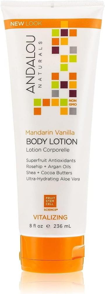 Andalou Naturals Body Lotion Ounce, Mandarin Vanilla Vitalizing, 8 Fl Oz