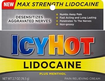 Icy Hot Max Strength Pain Relief Cream With Lidocaine Plus Menthol, 2.7 Ounces