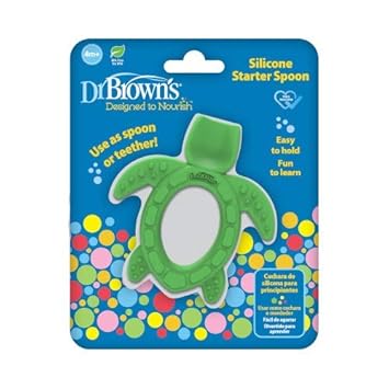 Dr. Brown'S Silicone Starter Spoon And Teether For Babies And Infants, Turtles, 1 Pack, 4M+