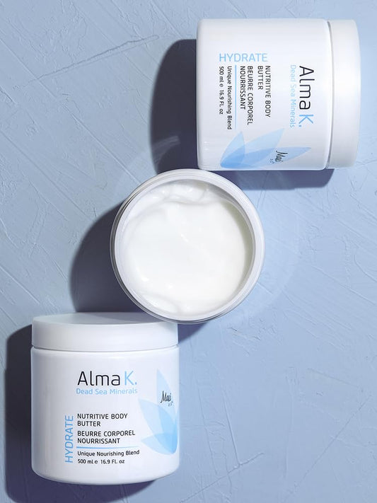 Alma K Nutritive Body Butter Maxi For Women - With Dead Sea Minerals - Shea Cream - Body Butter For Dry Skin - 16.9 Oz
