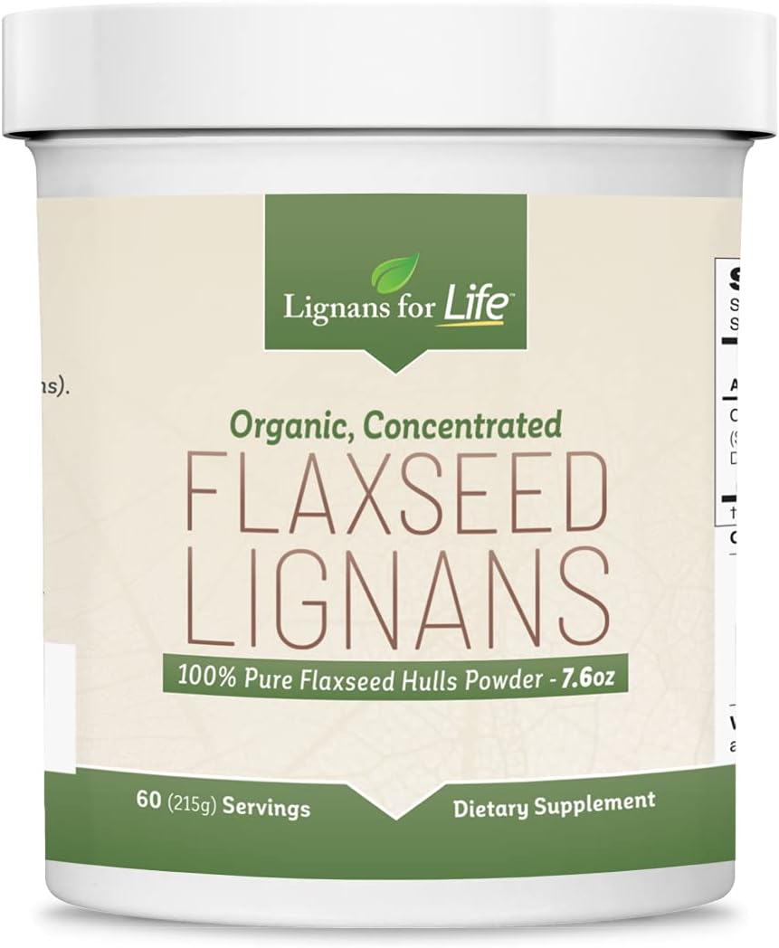 Lignans For Life Natural Ground Flaxseed Hulls Bulk Powder (60 Servings 80Mg) Flax Seed Ground - Filled W/Omega 3 & 6 Fatty Acids For Healthy Skin & Coat - Support Heart & Hair Health - Gluten-Free