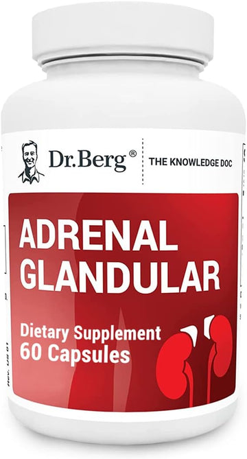 Dr. Berg's Adrenal Glandular - Cortisol Manager, More Energy, Focus, Stress and Immunity Support with Hormone Balance Formula - Adrenal Fatigue Supplements - 60 Capsules