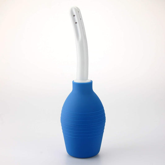 LeLuv Larger Cleansing Douche 310 ml Silicone and ABS - Compacts Travel-Friendly Storage and Cleansing Dishwasher Safe Blue