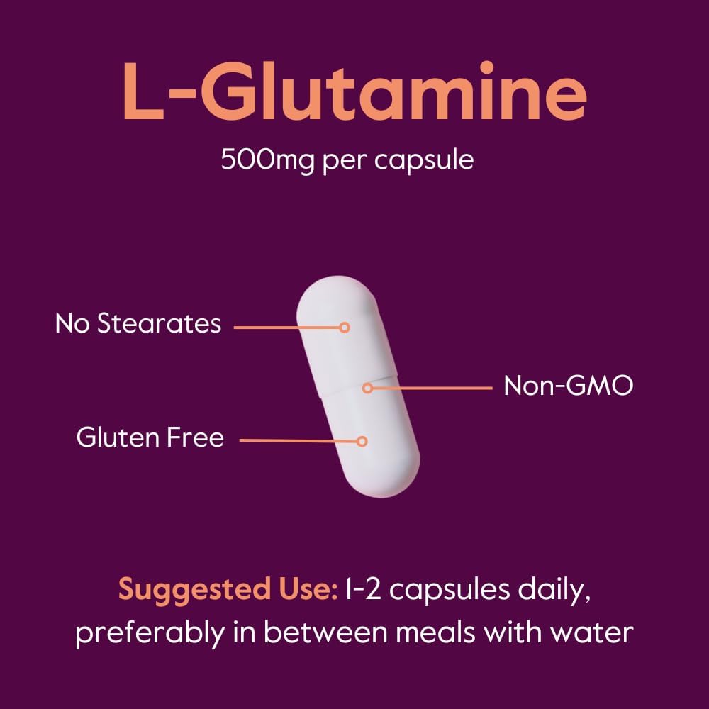 Bestvite L-Glutamine 500Mg Per Capsule (240 Capsules) - No Dicalcium Phosphate - No Stearates - Non Gmo - Gluten Free - Gut Health Support : Health & Household