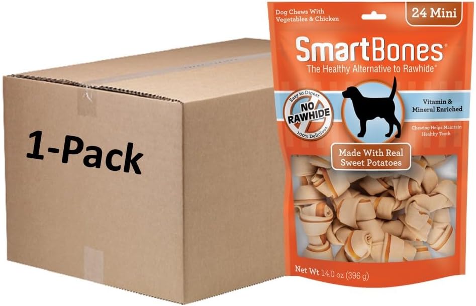 Smartbones Mini Sweet Potato Chews (24 Pack), Sbsp-02002, Mini-24 Pieces/Pack
