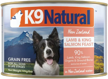 K9 Natural - Bpa & Gelatin Free Canned Dog Food - Lamb & Salmon, 6Oz (12 Pack)