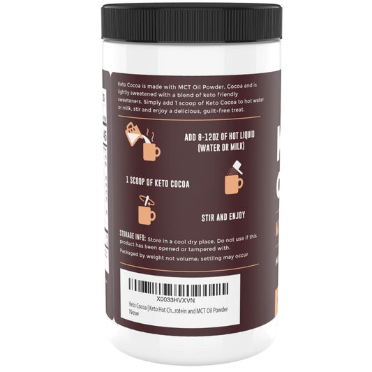 Keto Cocoa | Keto Hot Chocolate Drink Mix Powder - Sugar Free, Low Carb with Protein and MCT Oil Powder