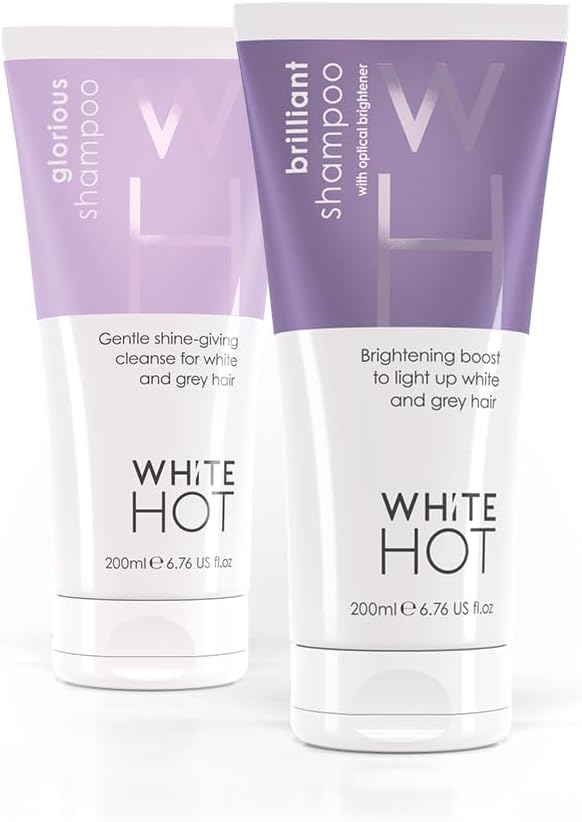 White Hot Cleanse Duo: Brilliant Shampoo & Glorious Shampoo 200Ml, Brightening Boost And Shine For White & Grey Hair, Purple Shampoo