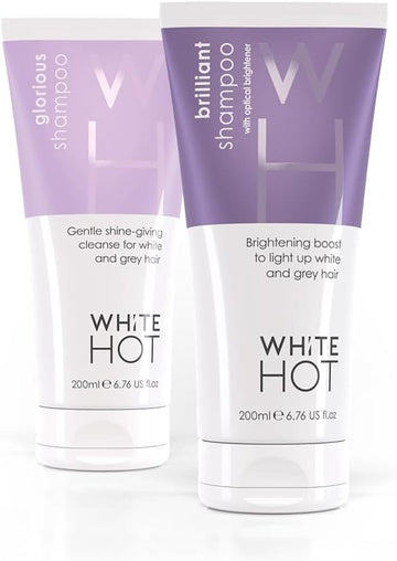 White Hot Cleanse Duo: Brilliant Shampoo & Glorious Shampoo 200Ml, Brightening Boost And Shine For White & Grey Hair, Purple Shampoo