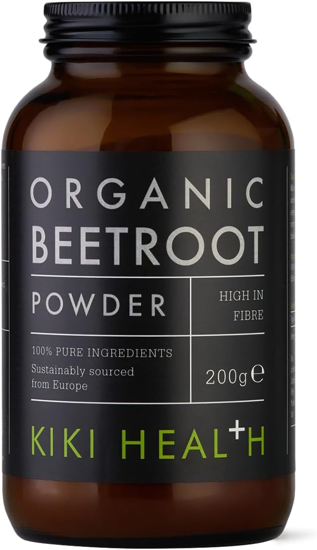 Kiki Health - Organic Beetroot Powder - 100% Pure, Rich Source Of Dietary Nitrates - Natural Sweetener & Flavour - High In Fibre, Natural & Healthy Food Dye, Delicious Recipes - 200G