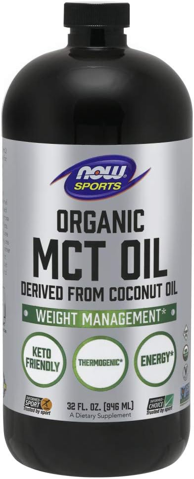 NOW Sports Nutrition, Organic MCT (Medium-chain triglycerides) Oil (in Plastic), 32-Ounce