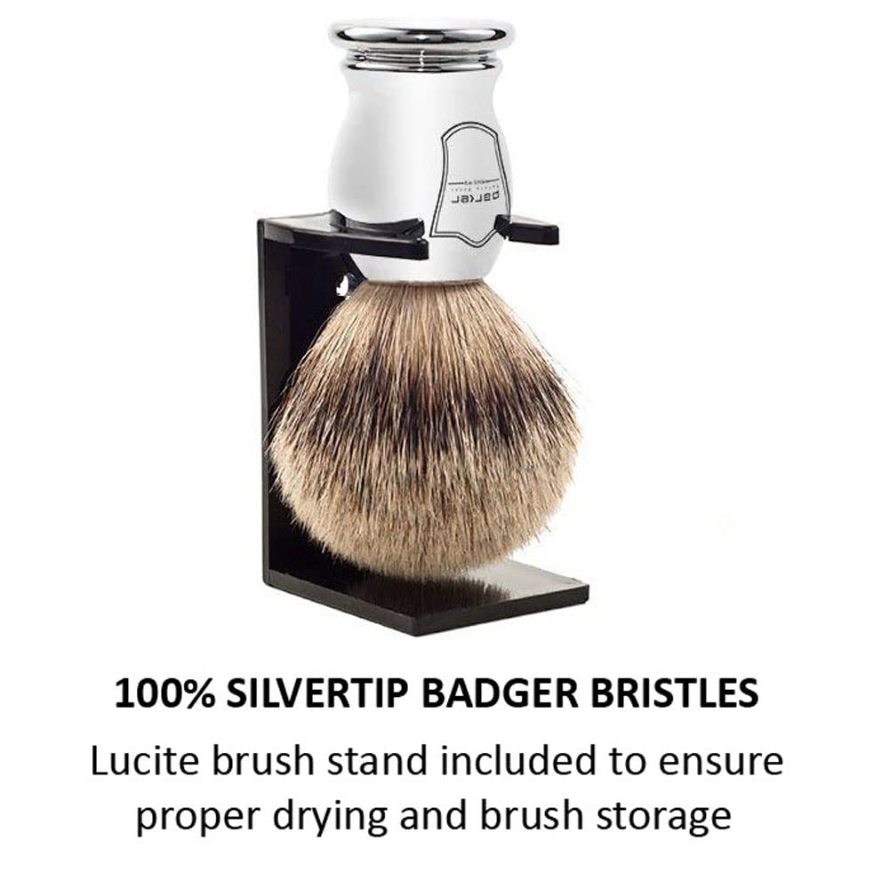 Parker 100% Silvertip Badger Shaving Brush – Chrome Handle & Stand – Premium 3-Band Badger Bristles For Smooth, Luxurious Lather : Beauty & Personal Care