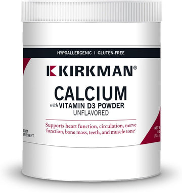 Kirkman - Calcium With Vitamin D3 Powder - 8 Oz - Essential Minerals - Helps Maintain Strong Bones - Unflavored