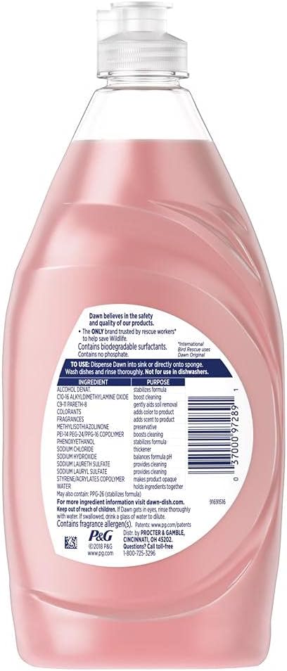 Dawn Ultra Gentle Clean 2x Grease Cleaning Power Dish washing Liquid, Pomegranate Rosewater Scent 16.2 oz
