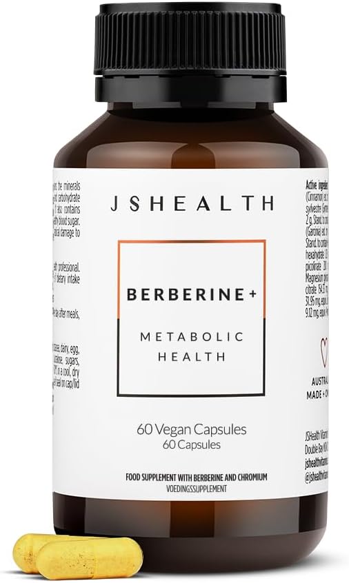 Jshealth Vitamins Berberine+ Formula — Berberine Supplement For Metabolic Health — Vegan, Gluten-Free & Non-Gmo. (60 Tablets)